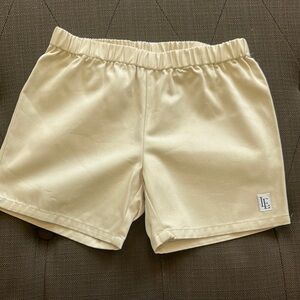Cream Elastic Waist Shorts